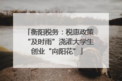 衡阳税务：税惠政策“及时雨”浇灌大学生创业“向阳花”