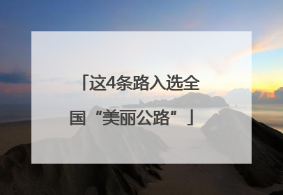 这4条路入选全国“美丽公路”