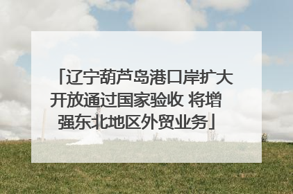 辽宁葫芦岛港口岸扩大开放通过国家验收 将增强东北地区外贸业务