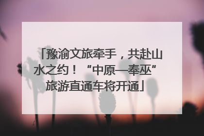 豫渝文旅牵手，共赴山水之约！“中原—奉巫”旅游直通车将开通