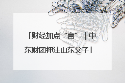 财经加点“言”｜中东财团押注山东父子