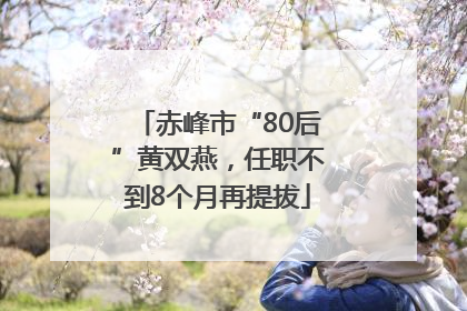 赤峰市“80后”黄双燕，任职不到8个月再提拔