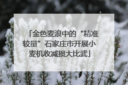 金色麦浪中的“精准较量”石家庄市开展小麦机收减损大比武