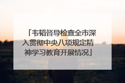 韦韬督导检查全市深入贯彻中央八项规定精神学习教育开展情况