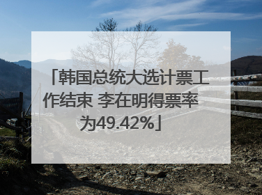 韩国总统大选计票工作结束 李在明得票率为49.42%