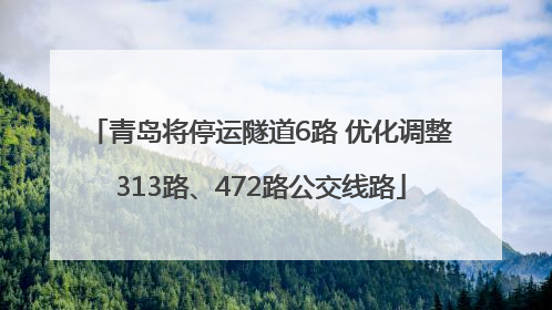 青岛将停运隧道6路 优化调整313路、472路公交线路