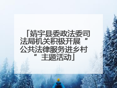 靖宇县委政法委司法局机关积极开展“公共法律服务进乡村”主题活动
