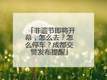 非遗节即将开幕，怎么去？怎么停车？成都交警发布提醒