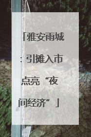 雅安雨城：引摊入市 点亮“夜间经济”