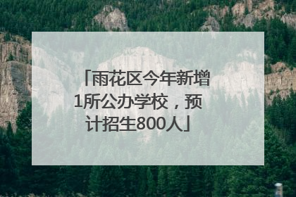 雨花区今年新增1所公办学校，预计招生800人