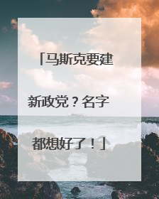 马斯克要建新政党？名字都想好了！