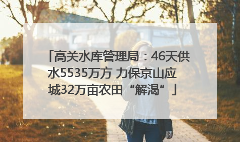 高关水库管理局：46天供水5535万方 力保京山应城32万亩农田“解渴”