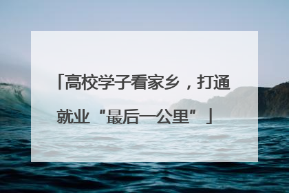 高校学子看家乡，打通就业“最后一公里”