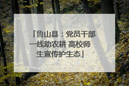 鲁山县：党员干部一线助农耕 高校师生宣传护生态