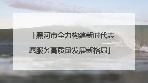 黑河市全力构建新时代志愿服务高质量发展新格局