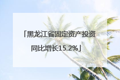 黑龙江省固定资产投资同比增长15.2%