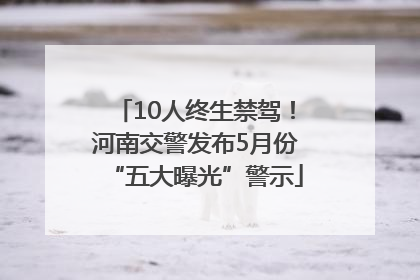 10人终生禁驾！河南交警发布5月份“五大曝光”警示