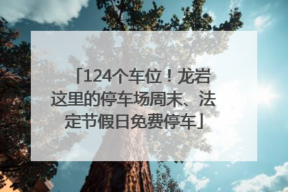 124个车位！龙岩这里的停车场周末、法定节假日免费停车