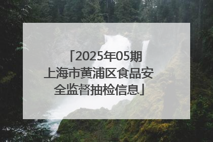 2025年05期上海市黄浦区食品安全监督抽检信息