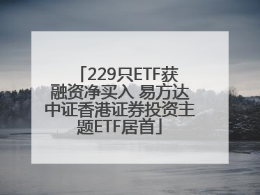 229只ETF获融资净买入 易方达中证香港证券投资主题ETF居首