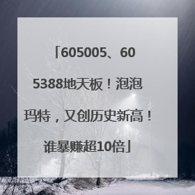 605005、605388地天板！泡泡玛特，又创历史新高！谁暴赚超10倍