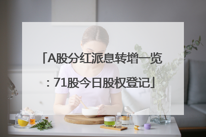 A股分红派息转增一览：71股今日股权登记